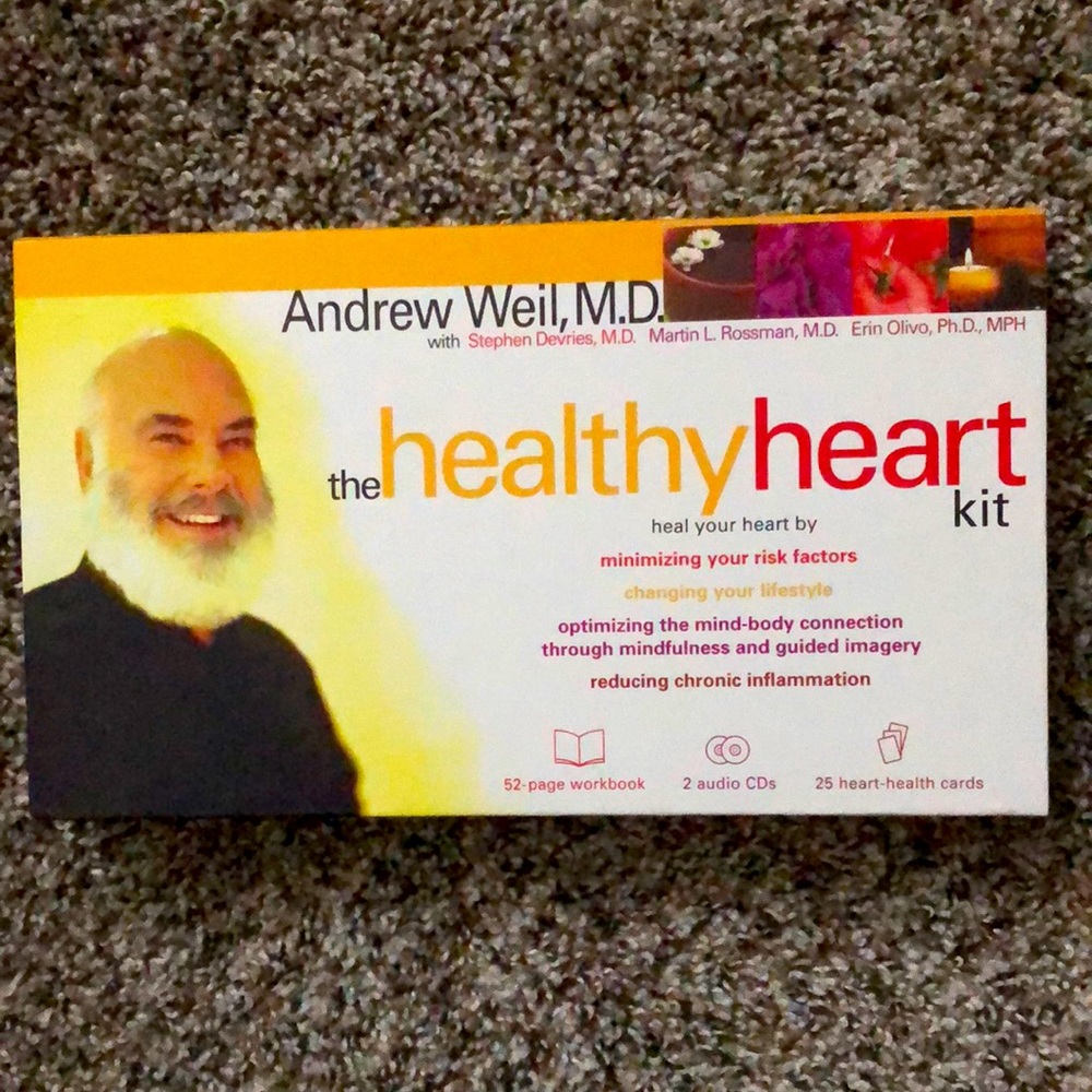 The Healthy Heart Kit, workbook CDs health cards by Dr. Andrew Weil MD..NWOT